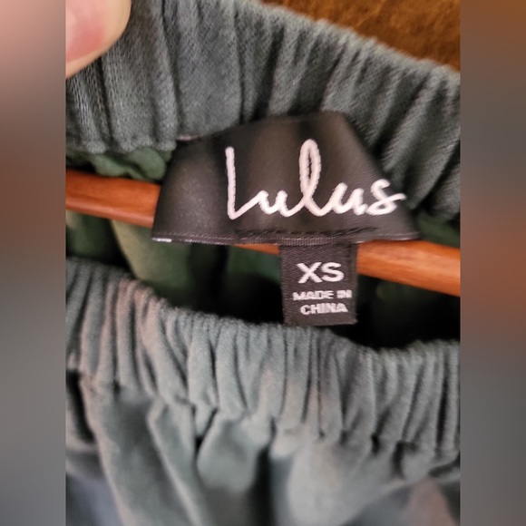 Dark Sage Green Off the Shoulder Dress Size XS - Picture 3 of 3